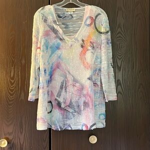 Impulse California 3/4 sleeved multi-colored top with detached camisole. Size XL